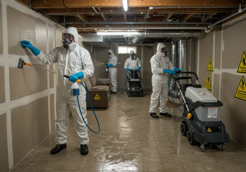 Basement Moisture Removal and Structural Drying process in Lewistown, PA